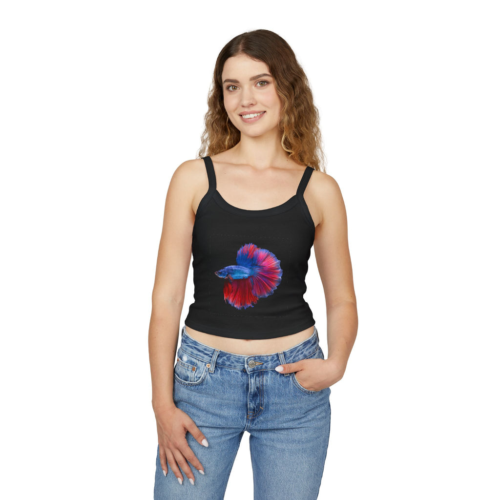 Betta Fish Tank Top — Colorful Siamese Fighting Fish Crop Tank for Women