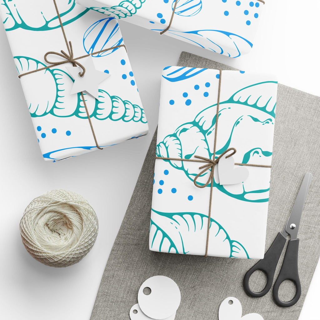 Seashells by the seashore Wrapping Paper | Ocean Shells Gift Wrap Roll