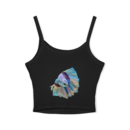 Betta Fish Art Crop Top — Pastel Siamese Fighting Fish Graphic Tank