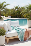 Coastal Waves Velveteen Plush Blanket — Seafoam Beach Throw