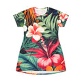 T-Shirt Dress - Tropical Hibiscus All-Over Print