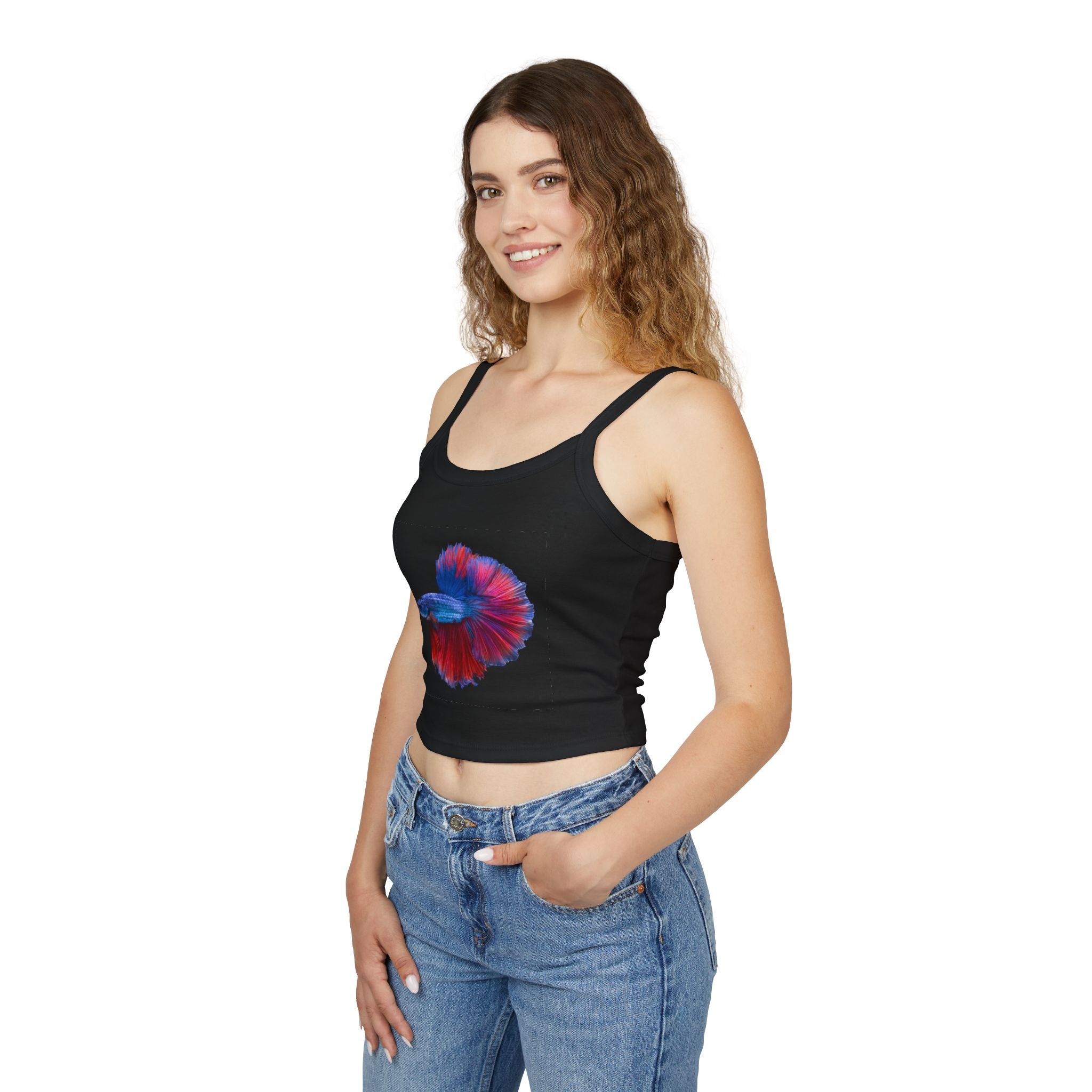 Betta Fish Tank Top — Colorful Siamese Fighting Fish Crop Tank for Women