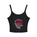 Betta Fish Art Crop Tank — Red & Blue Siamese Fighting Fish Graphic Tank Top
