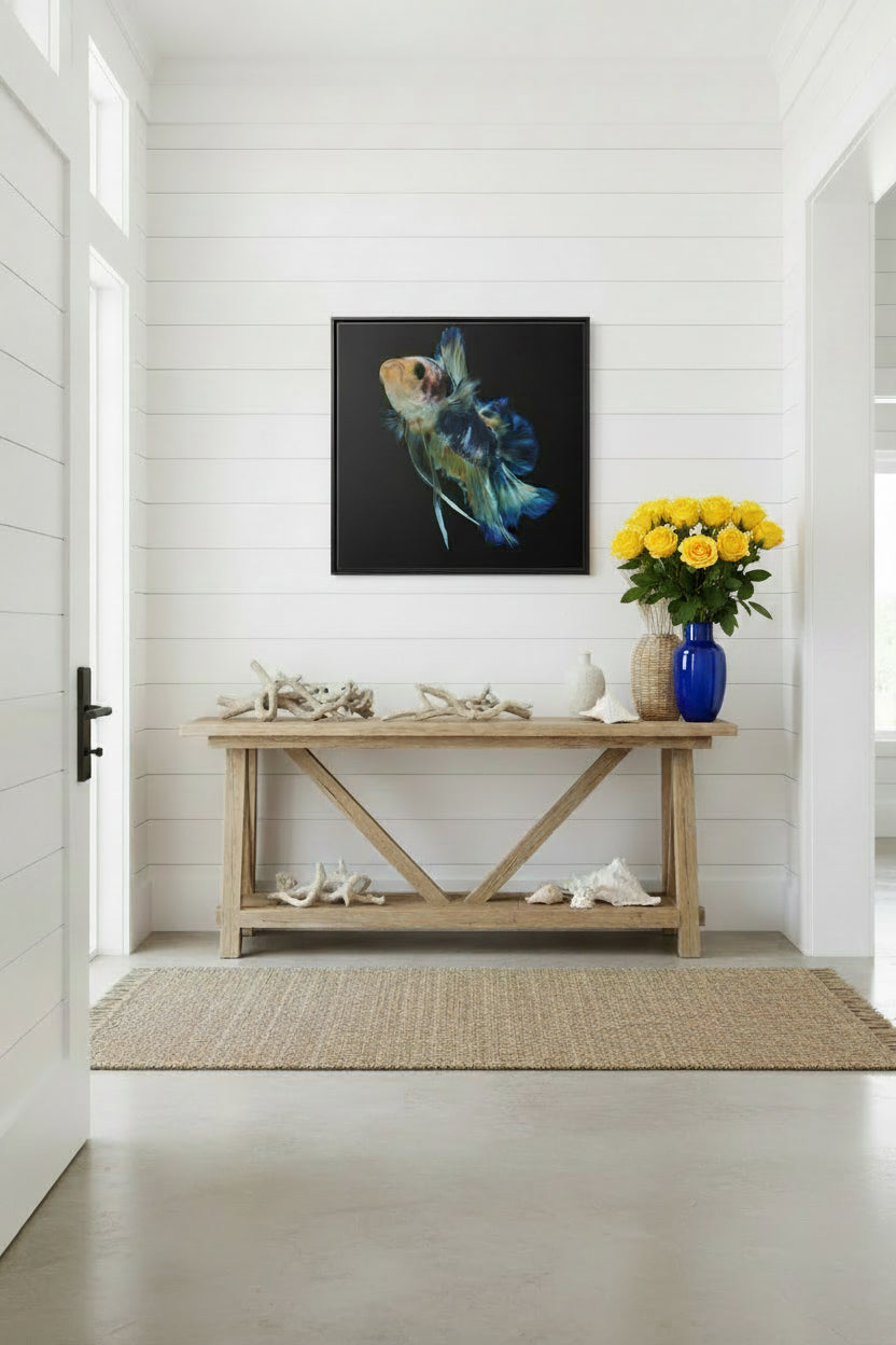 Framed Matte Canvas - Colorful Betta Fish Wall Art