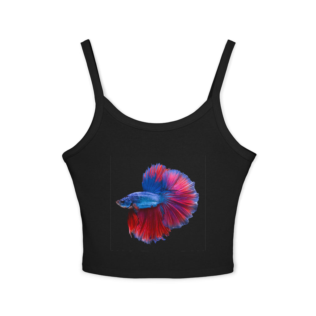 Betta Fish Tank Top — Colorful Siamese Fighting Fish Crop Tank for Women