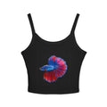 Betta Fish Tank Top — Colorful Siamese Fighting Fish Crop Tank for Women