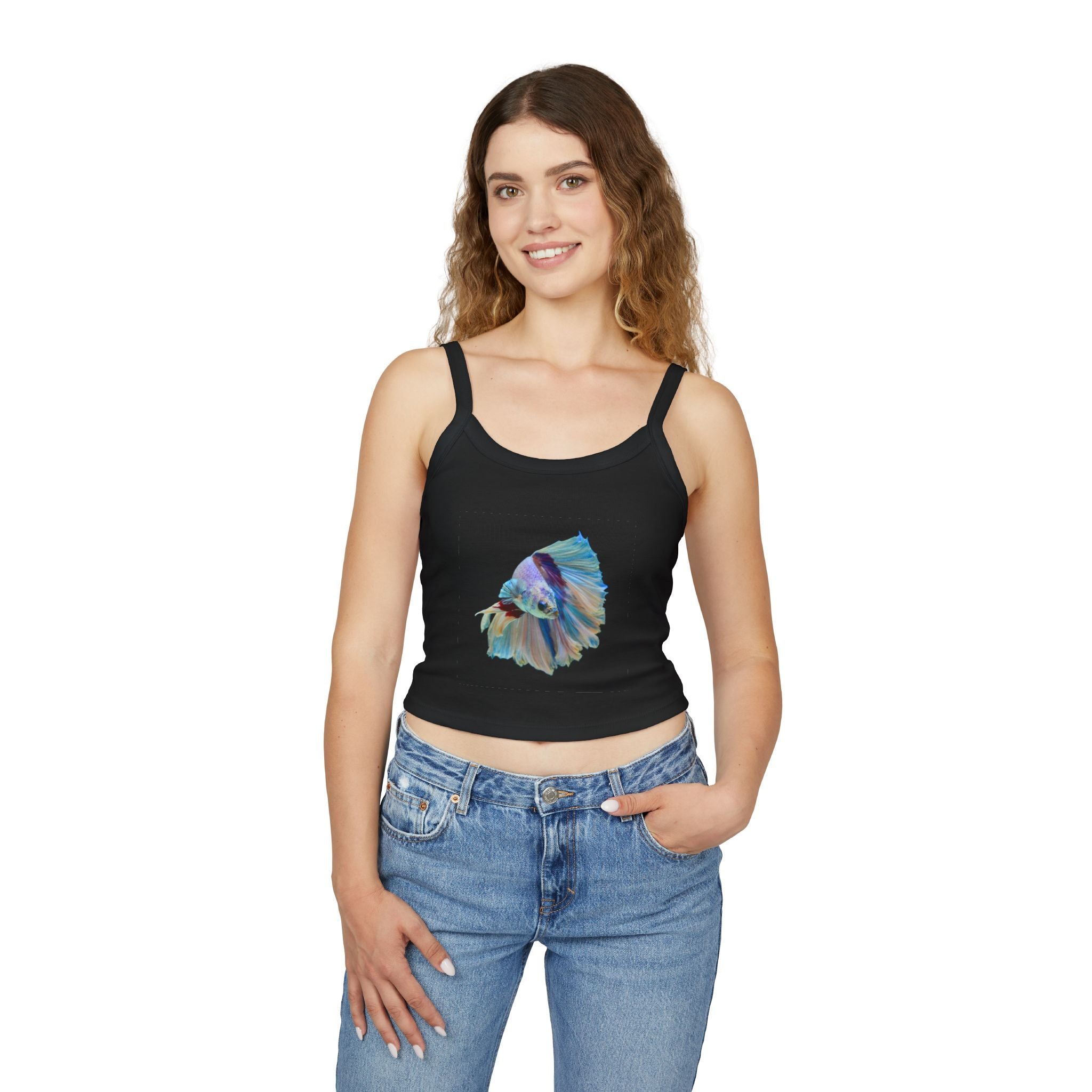 Betta Fish Art Crop Top — Pastel Siamese Fighting Fish Graphic Tank
