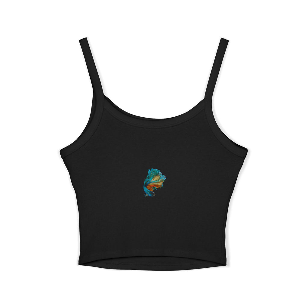 Betta Fish Art Crop Tank Top — Vibrant Tropical Aquarium Design