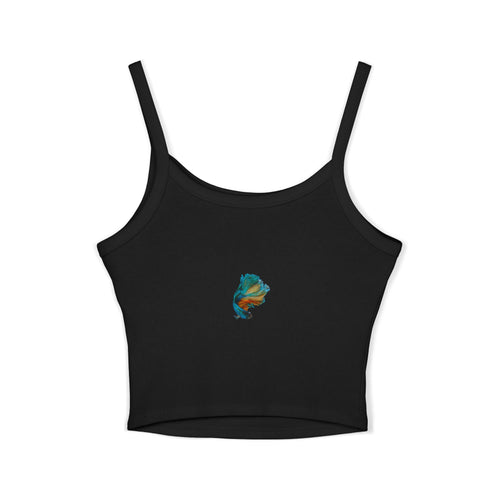 Betta Fish Art Crop Tank Top — Vibrant Tropical Aquarium Design