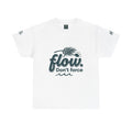 Flow Don't Force tee | Relaxed ocean wave palm design