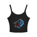 Betta Fish Art Crop Tank — Colorful Siamese Fighting Fish Graphic Tank Top