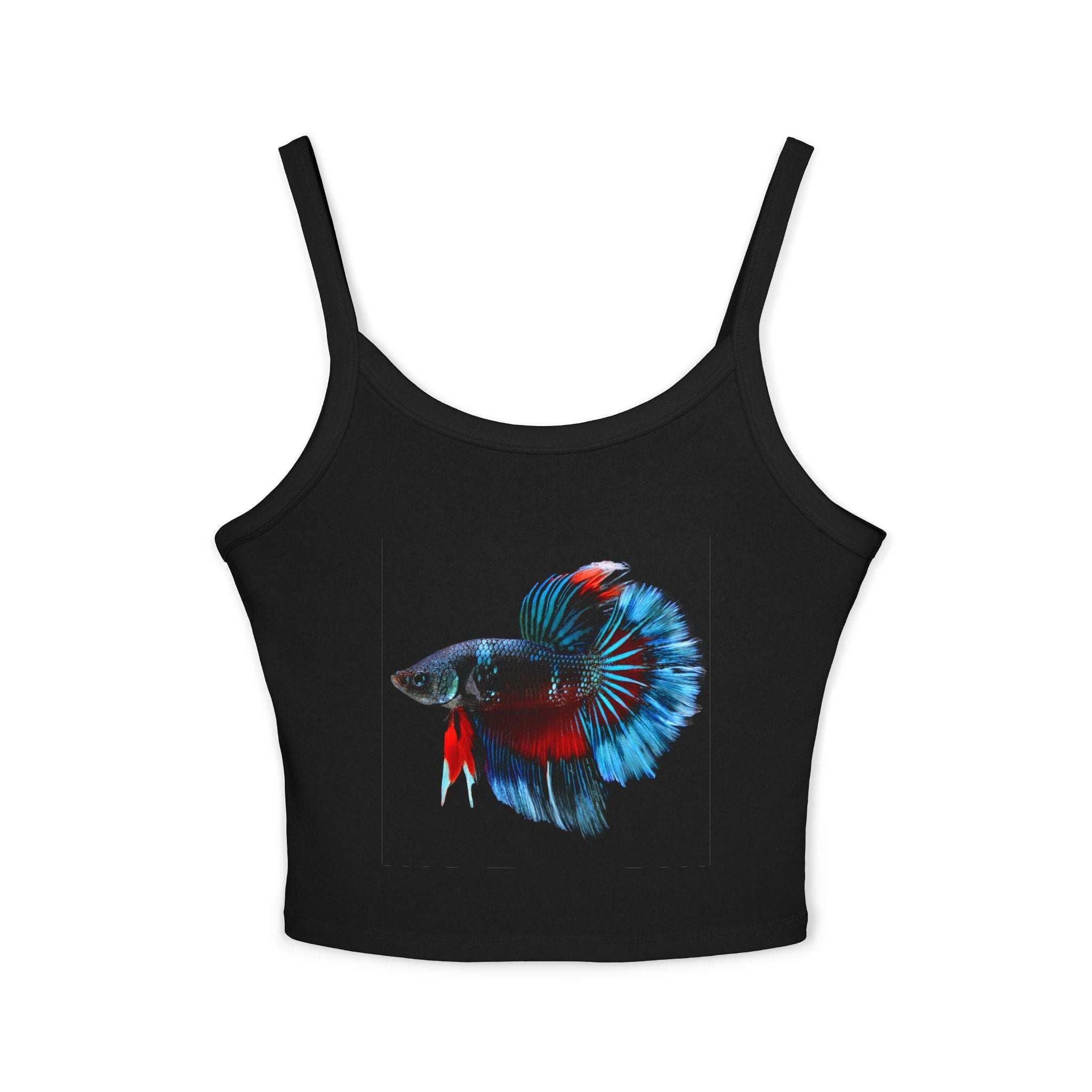 Betta Fish Art Crop Tank — Colorful Siamese Fighting Fish Graphic Tank Top