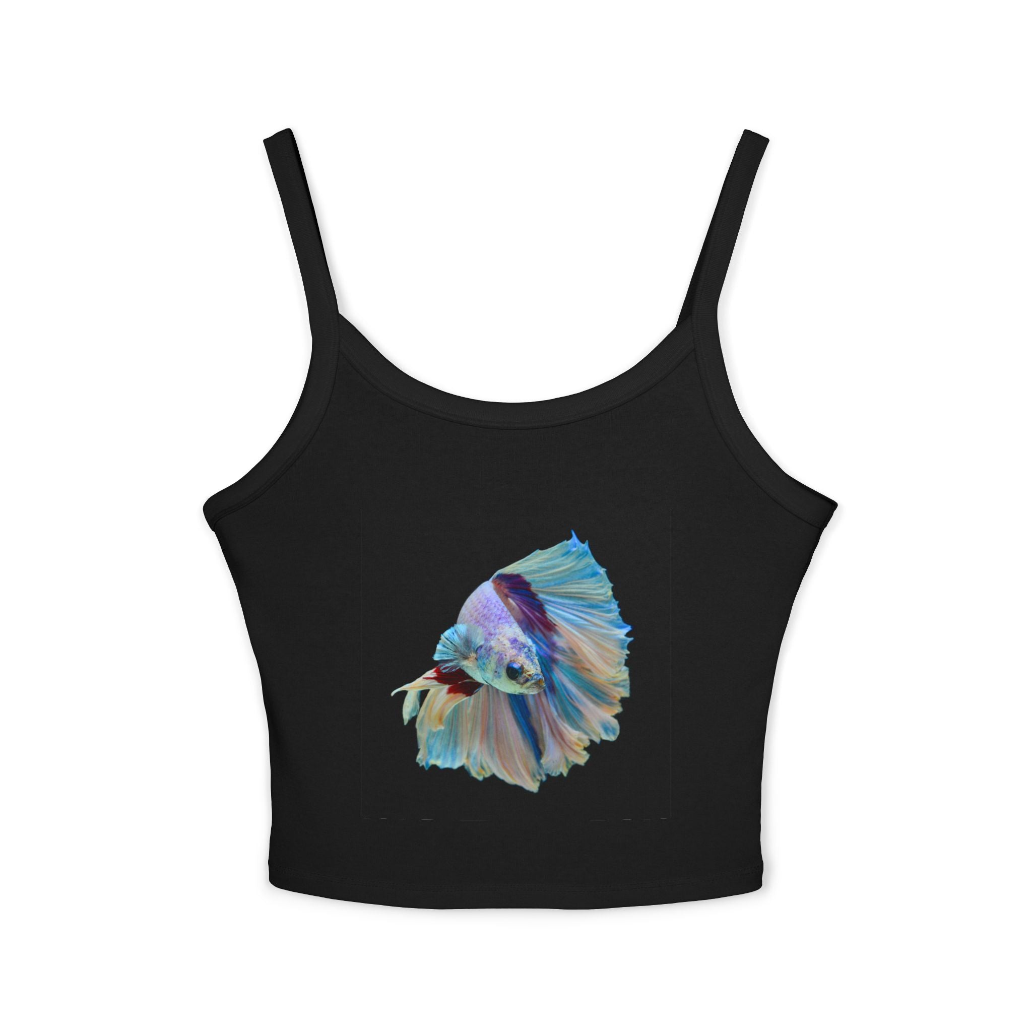 Betta Fish Art Crop Top — Pastel Siamese Fighting Fish Graphic Tank