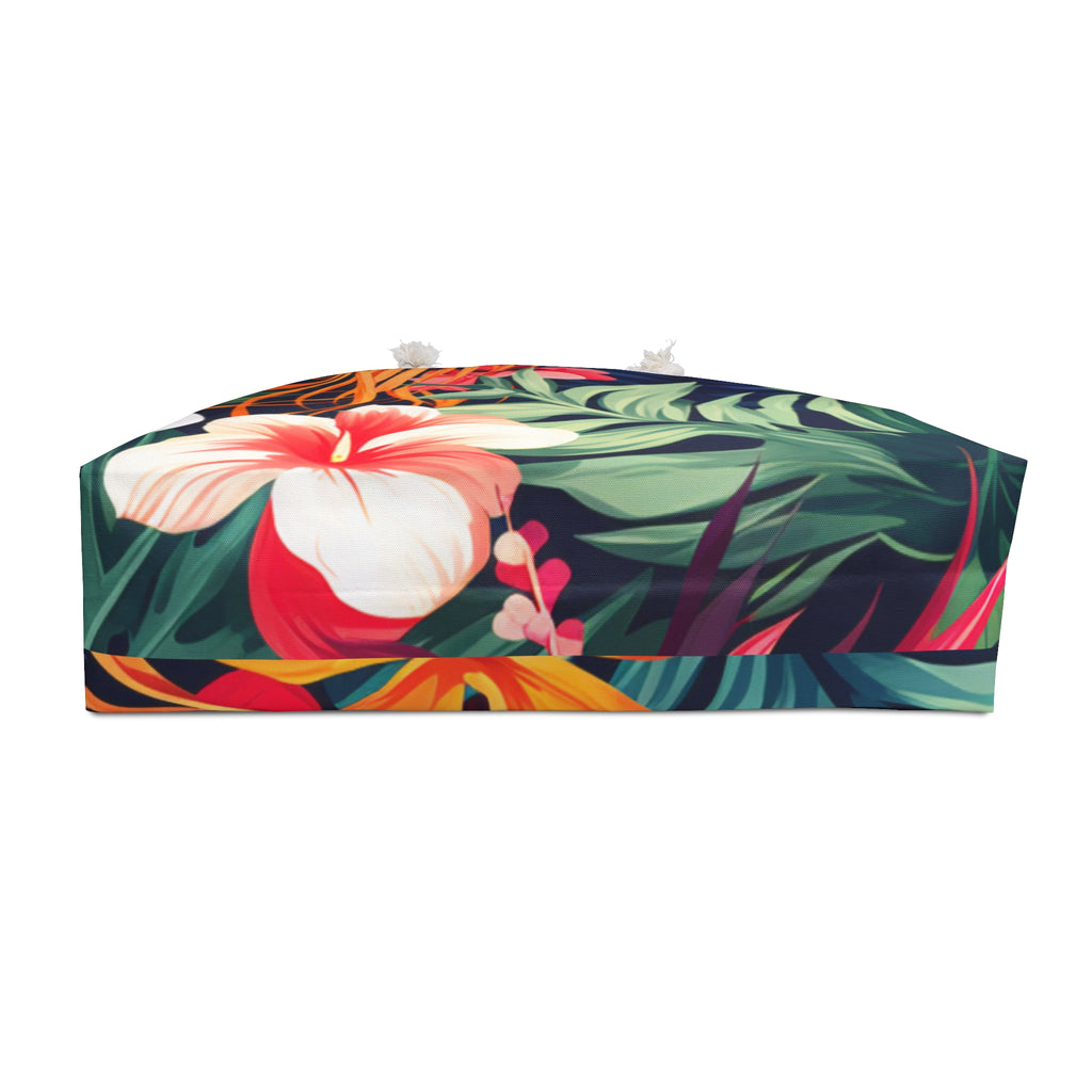 Tropical Floral Weekender Bag — Large Floral Travel Tote for Beach, Vacations & Getaways