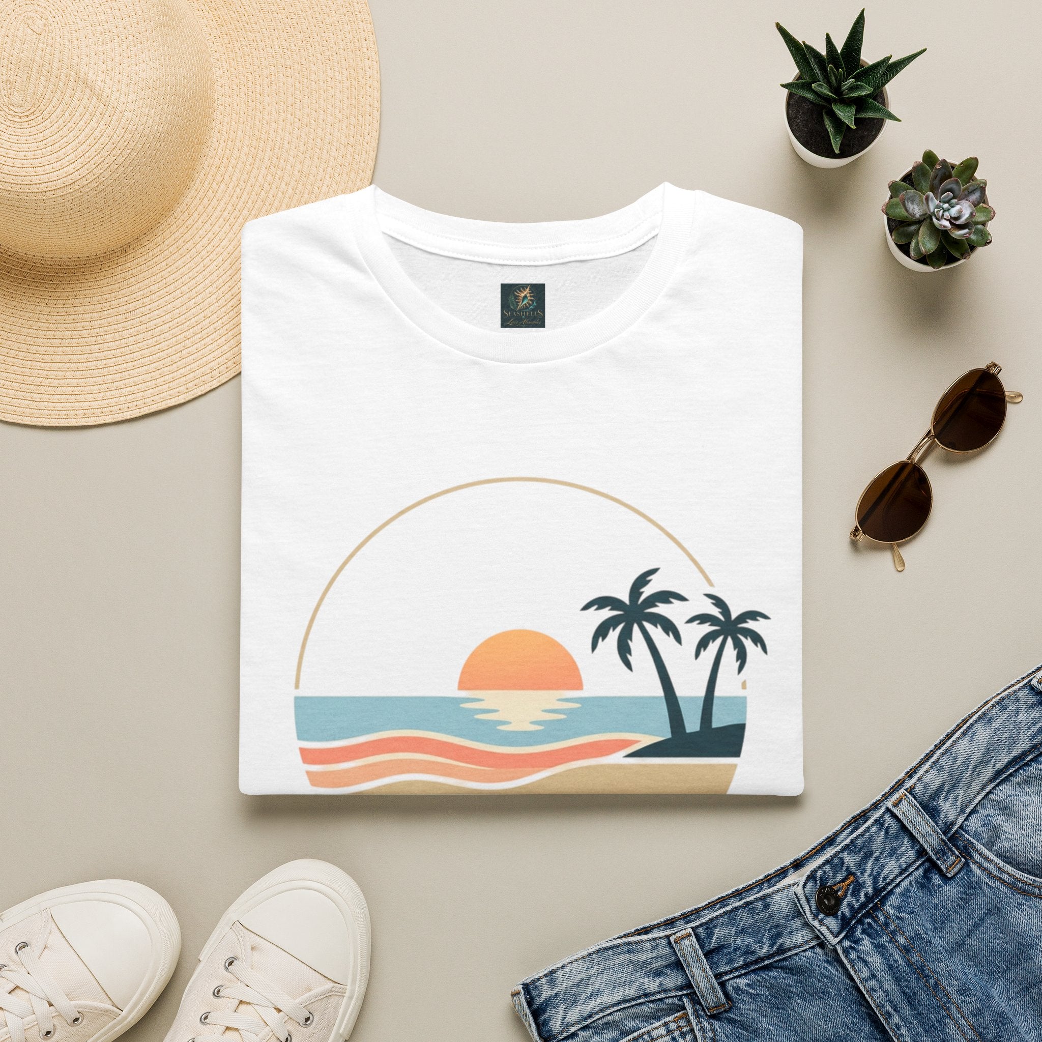 Calm Is a Choice Sunset Beach T-Shirt | Palm Tree Retro Coastal Tee