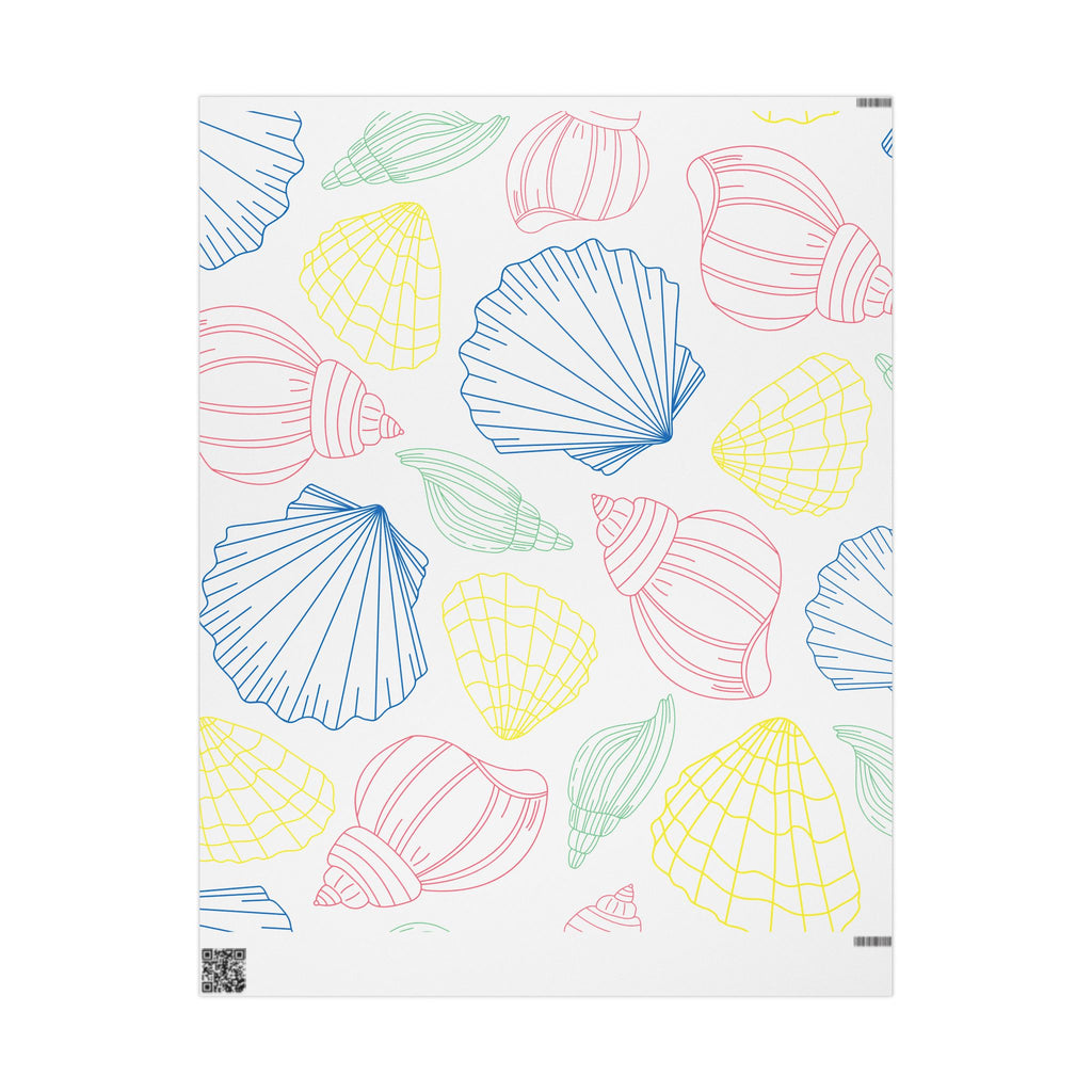 Colorful Seashell Pattern Wrapping Paper – Coastal Gift Wrap Roll