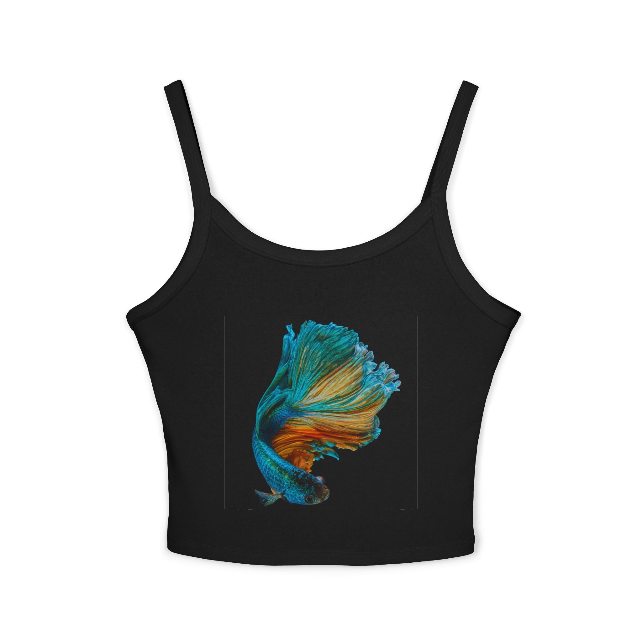 Betta Fish Art Crop Tank Top — Vibrant Tropical Aquarium Design