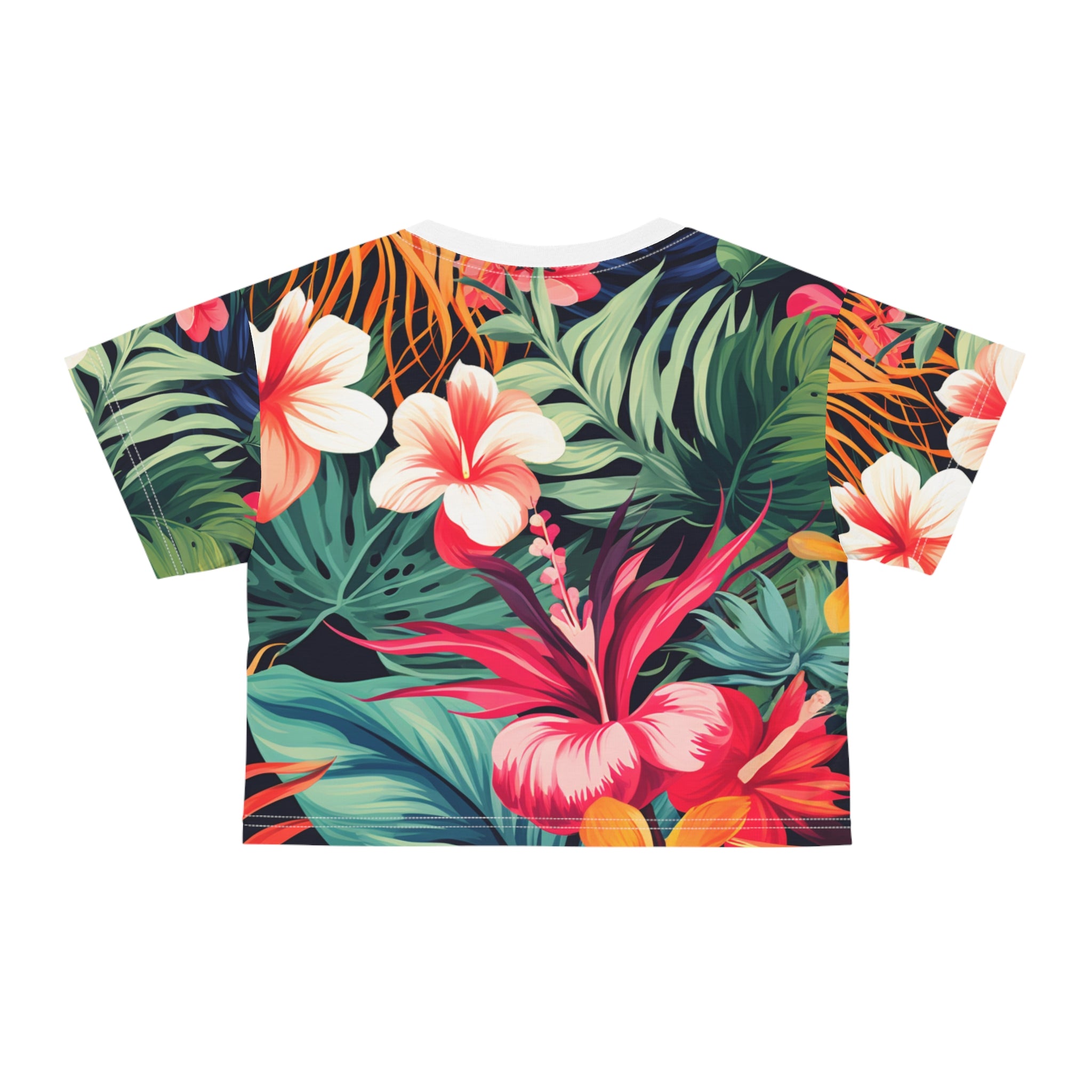 Tropical Floral Crop Tee