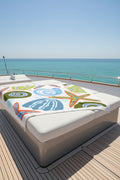 Coastal Seashell Starfish Velveteen Plush Blanket — Colorful Beach Shell Print