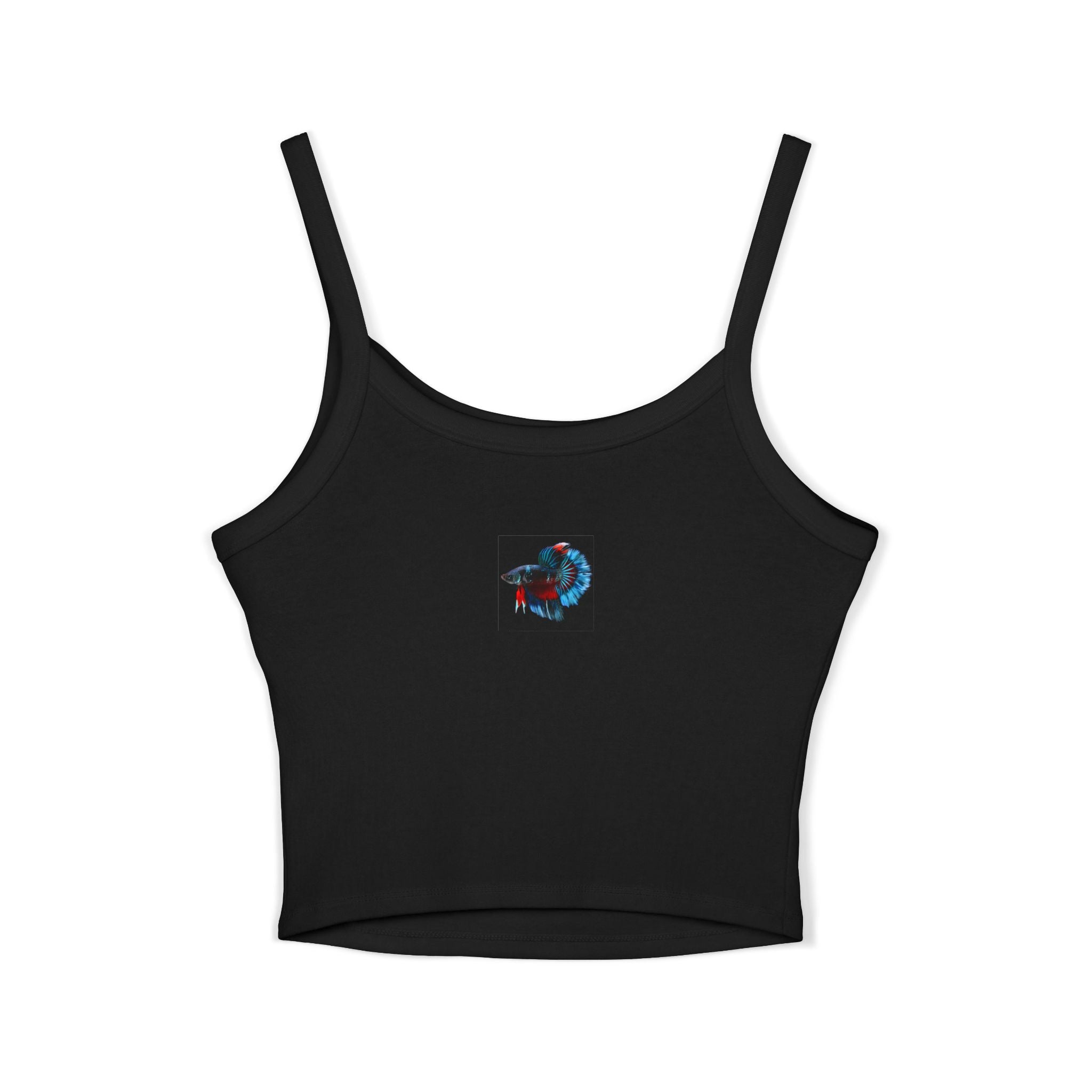 Betta Fish Art Crop Tank — Colorful Siamese Fighting Fish Graphic Tank Top