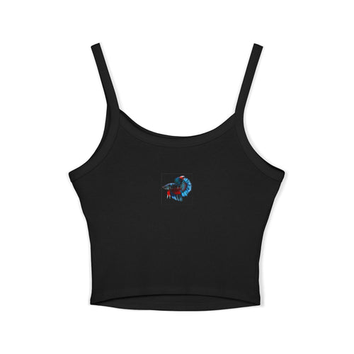Betta Fish Art Crop Tank — Colorful Siamese Fighting Fish Graphic Tank Top