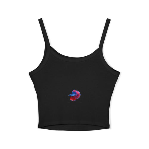 Betta Fish Tank Top — Colorful Siamese Fighting Fish Crop Tank for Women