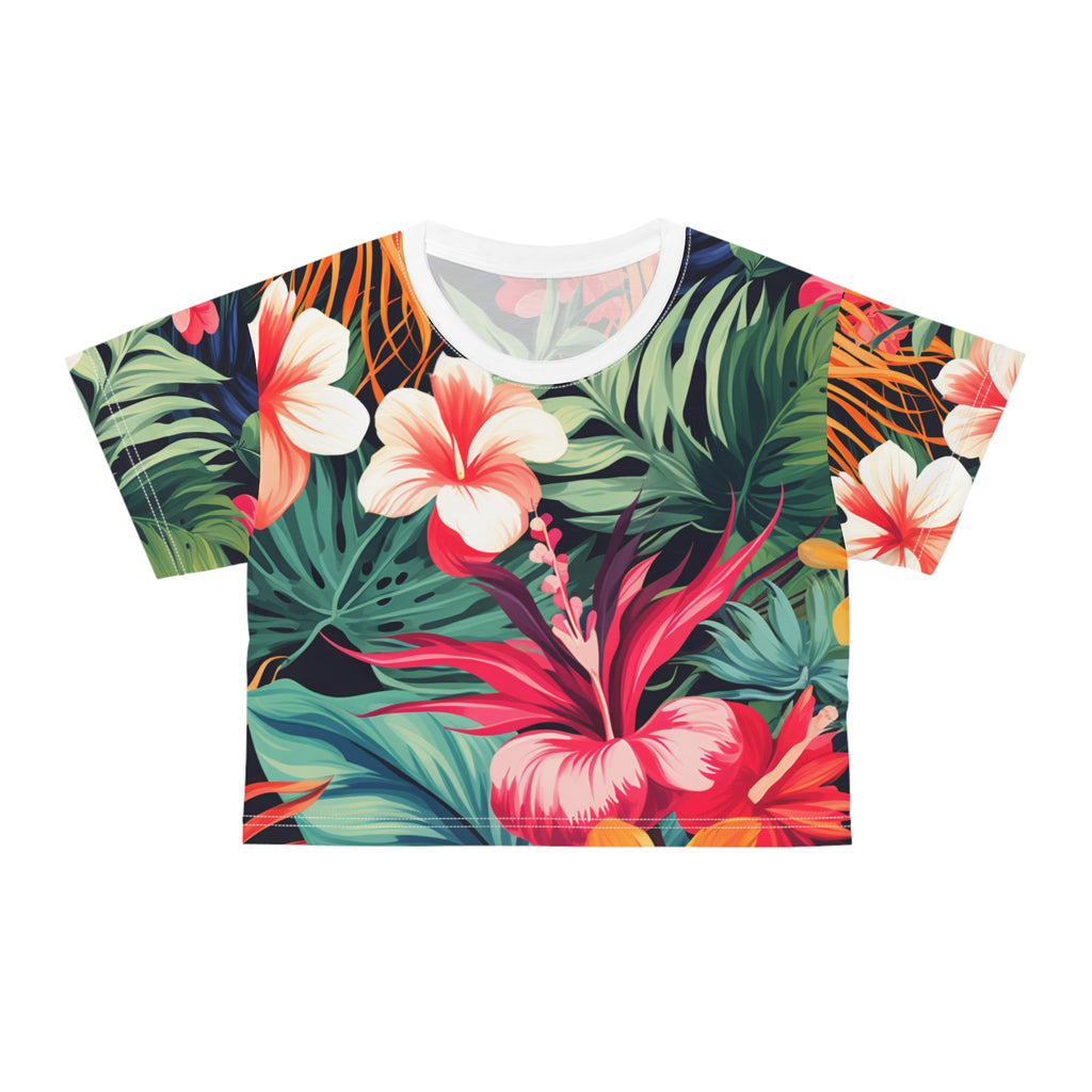 Tropical Floral Crop Tee