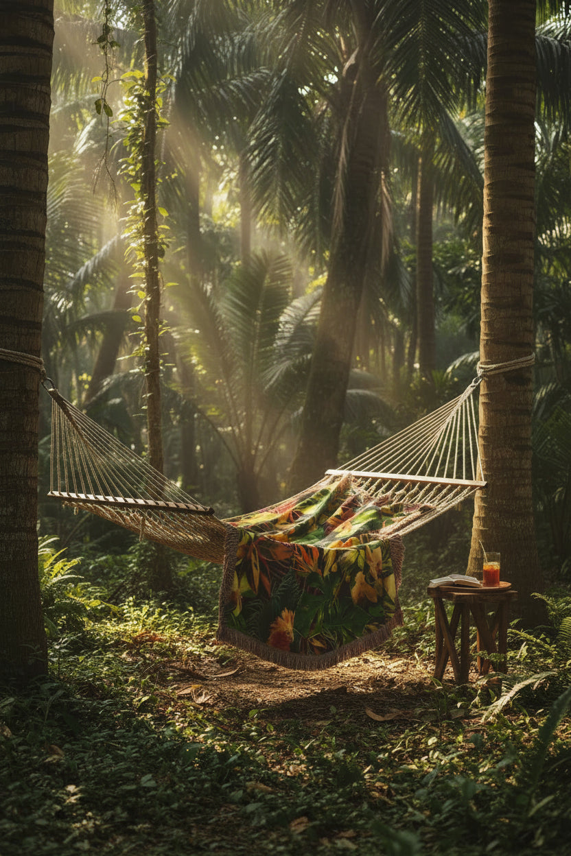 Tropical Parrot Velveteen Plush Blanket — Lush Jungle Floral Throw