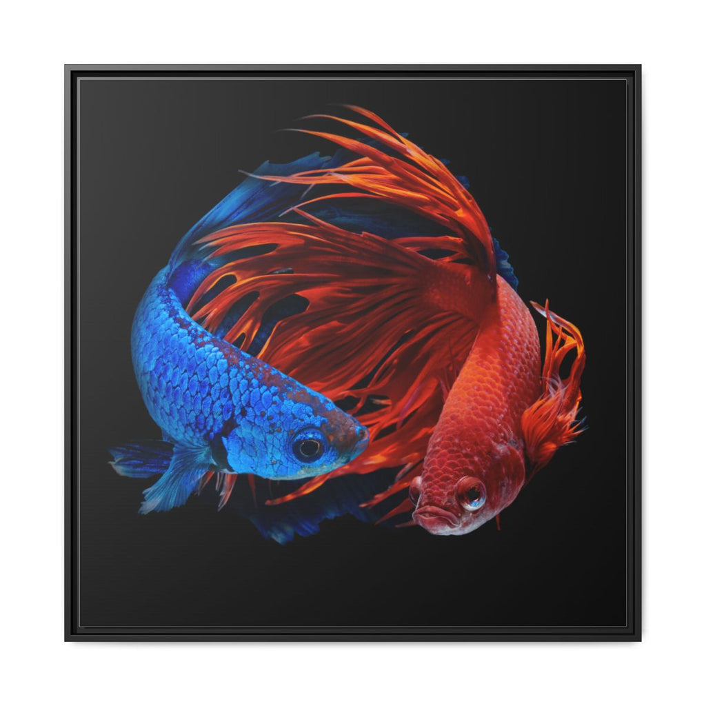 Couple Betta Fish Matte Canvas Print — Framed Colorful Koi-Style Wall Art