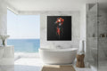Framed Matte Canvas - Red & Black Betta Fish Wall Art